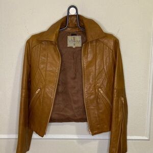 Vintage 70's Wilsons Tan Leather Jacket for Women